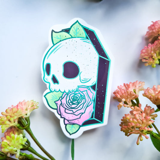 Skull Coffin Sticker