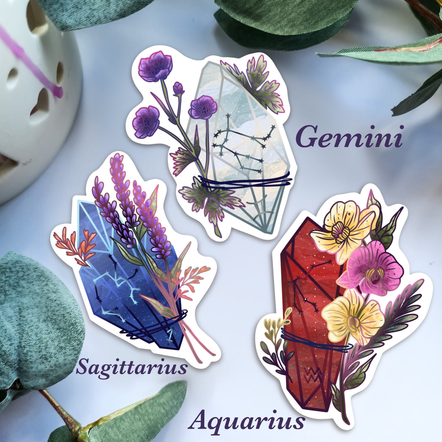Zodiac Signs Crystal Sticker